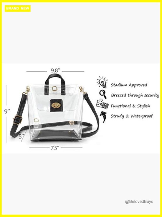 Clear Convertible Backpack Crossbody Stadium Approved PVC Vegan Leather main image 4